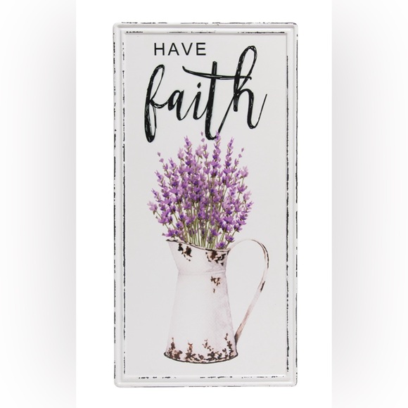 Have Faith Lavender Metal Sign - Picture 12 of 12